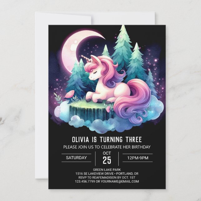 Invitation Whimsy Boho Horse Anniversaire (Devant)