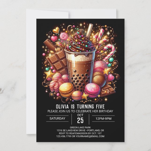 Invitation Whimsy Chocolate Candyland Digital Anniversaire (Devant)