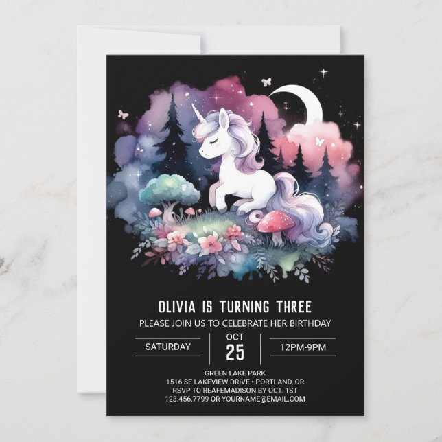 Invitation Whimsy Digital Horse Anniversaire (Devant)