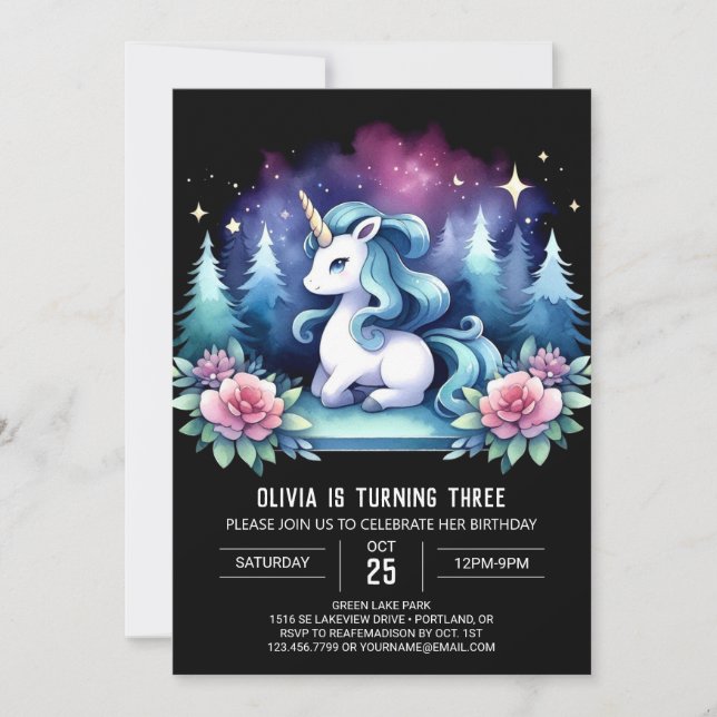 Invitation Whimsy Elegant Horse Anniversaire (Devant)