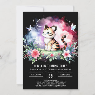 Invitation Whimsy Elegant Tiger Anniversaire