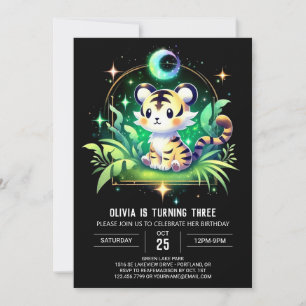 Invitation Whimsy Enchanted Tiger Anniversaire