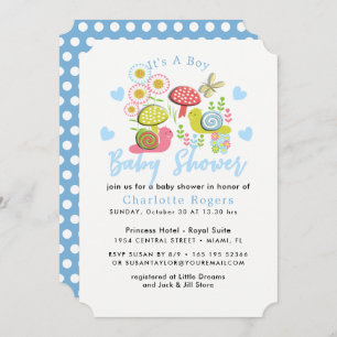 Invitation Whimsy Fairy Tale Spring Garden Baby Boy Shower