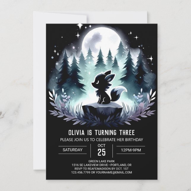 Invitation Whimsy Little Wolf Anniversaire (Devant)