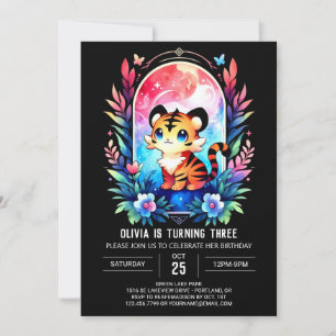 Invitation Whimsy Magic Tiger Anniversaire