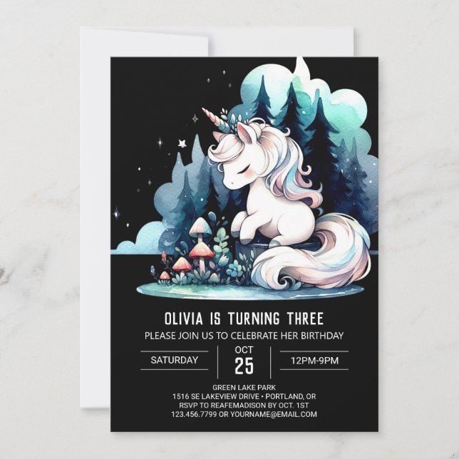 Invitation Whimsy Modern Horse Anniversaire (Devant)