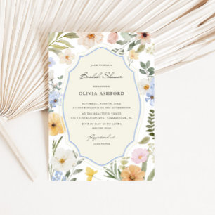 Invitation Whimsy Vintage Pastel Fête des mariées florale