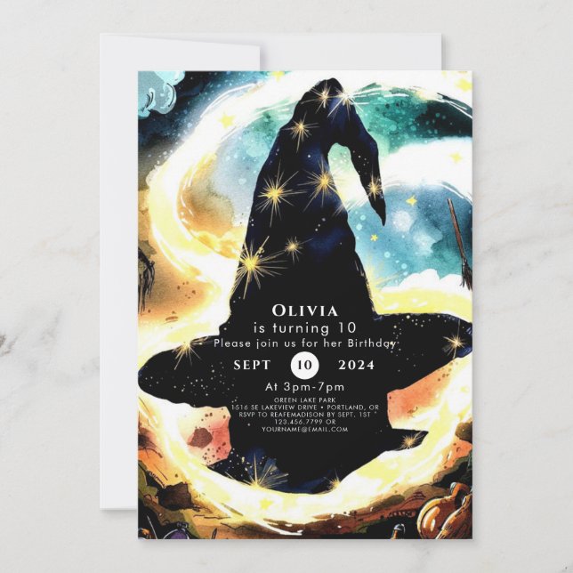 Invitation Whimsy Watercolor Assistant Amusement Anniversaire (Devant)