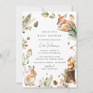 Invitation Whimsy Woodland   Baby shower d'animaux de forêt m