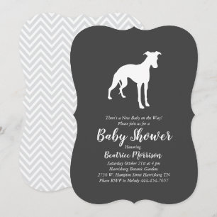 Invitation Whippet Chien Baby Douche Genre Neutre