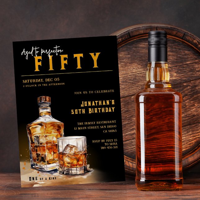 Invitation Whiskey Bourbon Magazine Couverture Anniversaire (Whiskey Bourbon Magazine Cover Birthday Party Invitation)