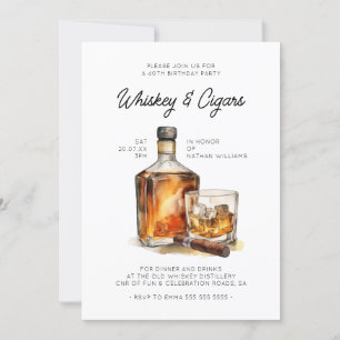 Invitation Whiskey & Cigars Anniversaire Homme