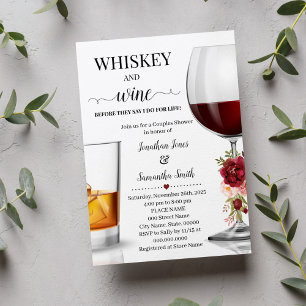 Invitation Whiskey et vin avant de faire Couples Douche