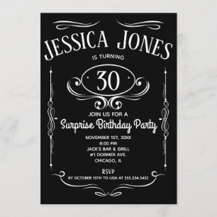 Invitation Whiskey Étiquette 30e anniversaire