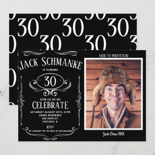 Invitation Whiskey Étiquette OTH Photo Anniversaire