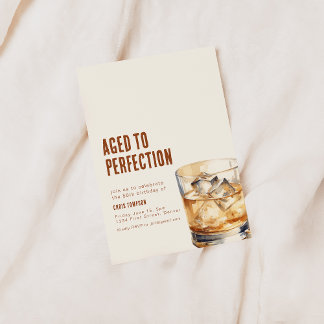 Invitation Whiskey simple vieilli à l'Invitation d'anniversai