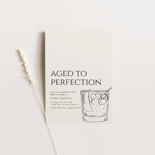 Invitation Whiskey simple vieilli à l'Invitation d'anniversai