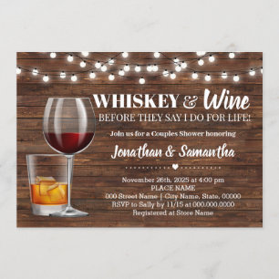 Invitation Whisky et vin rustique avant que je ne prenne une
