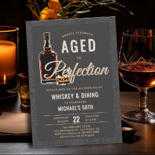 Invitation Whisky Perfection Élégance Moderne 50e Anniversair