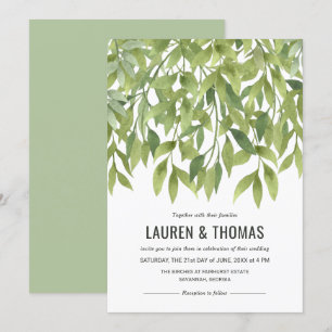 Invitation Whispering Willows Watercolor Mariage