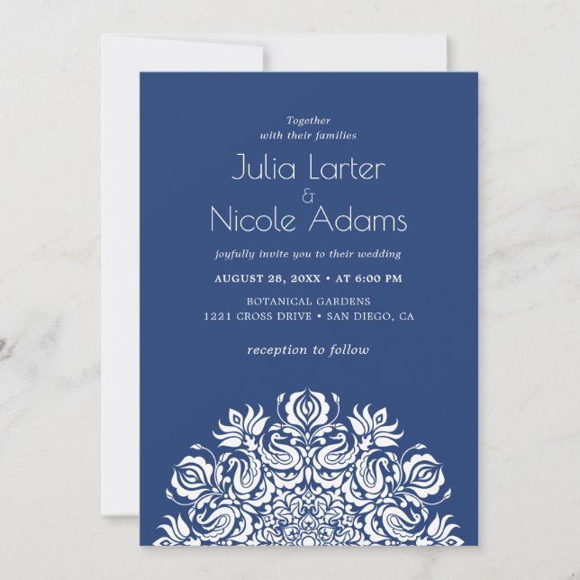 Invitation Whispers Lake Swan Lotus Flowers Mandala Wedding (Devant)