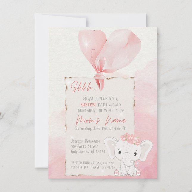 Invitation Whispers of Joy : Un Baby shower surprise attend (Devant)