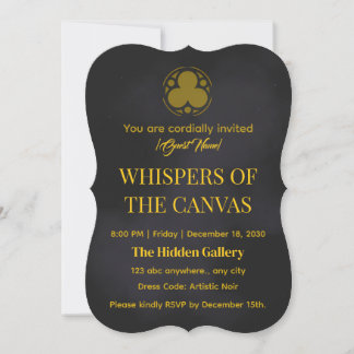 Invitation Whispers of the Canvas | Elegant Art Exhibition