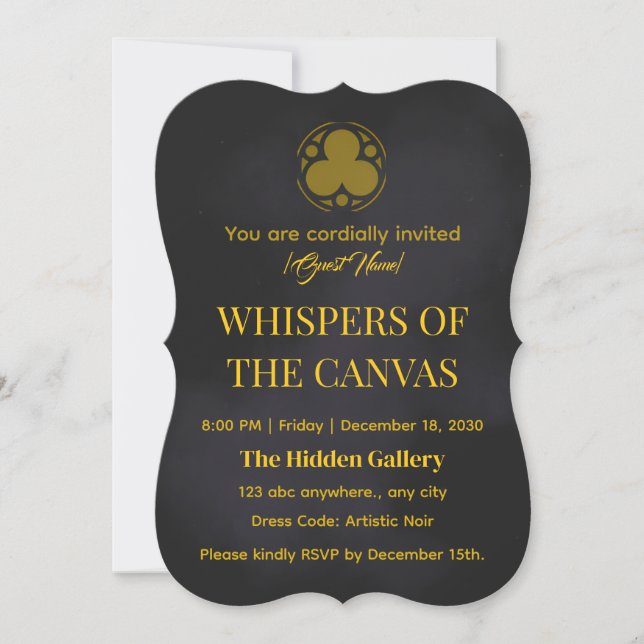 Invitation Whispers of the Canvas | Elegant Art Exhibition (Devant)