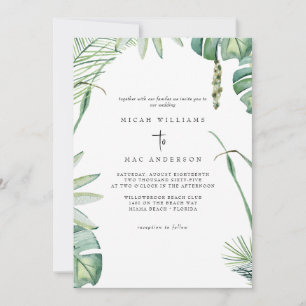 Invitation White Beach Tropics Pas de parents Mariage II