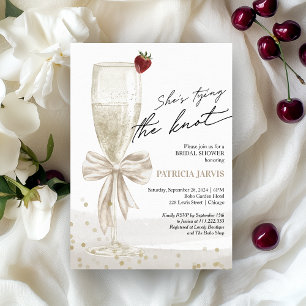 Invitation White Bow She's Tying the Knot Fête des mariées