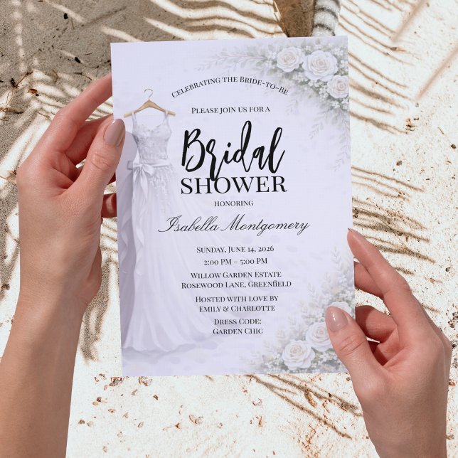 Invitation White Bridesmaid Dress Bridal Shower (White Bridesmaid Dress Bridal Shower Invitations
)