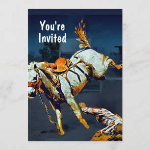 Invitation White Bucko et Cowboy à Rodeo