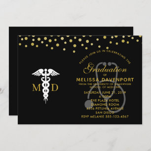 Invitation White Caduceus et Stethoscope Docteur