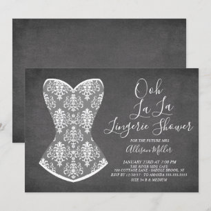Invitation White Corset Lingerie nuptiale de douche Invitatio