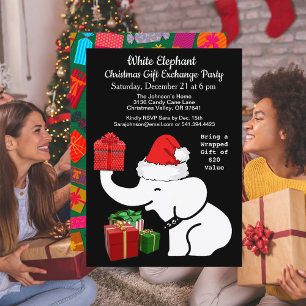 Invitation White Elephant Christmas Gift Exchange Party