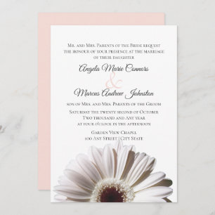 Invitation White Gerbera Mariage Daisy