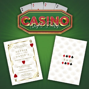 Invitation White Gold Gatsby Casino Las Vegas Poker Wedding
