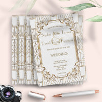 White Gold Great Gatsby Art Déco Mariage des année