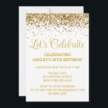 Invitation White & Gold Parties scintillant 30e anniversaire<br><div class="desc">White and Gold Parties scintillant Invitation, 30e invitation de fête d'anniversaire Trente, Fêtons digitale Any Age, Téléchargement instantané Quarante Cinquante Soixante, Personnalisé 21e 40e 60e, Élégant Milestone modèle Sweet 16, Personnalisé 18e Glam Golden Confetti, Calligraphie adulte Moderne Stylish script, Chic simple à la mode pour elle, 16e quinceanera de Bling...</div>
