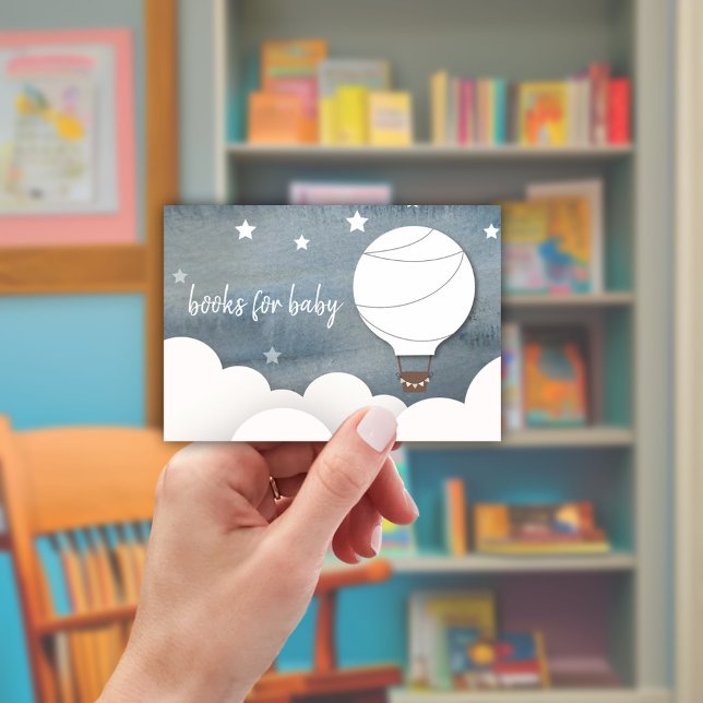 Invitation White Hot Air Balloon Neutral Baby Book Demande (Créateur téléchargé)