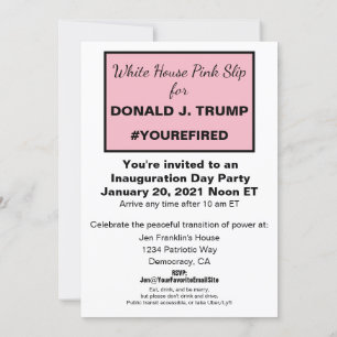 Invitation White House Pink Slip Ides de trump Téléchargeable