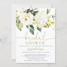 White Hydrangea Rose douche nuptiale