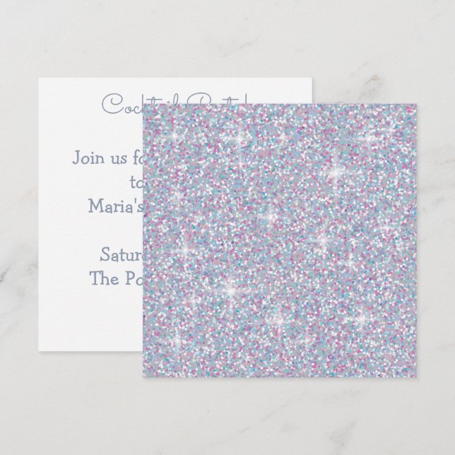 Invitation White iridescent brillant (Devant / Derrière)