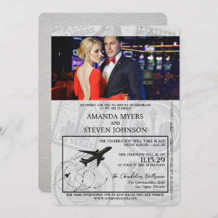 Invitation White Las Vegas Passport Mariage