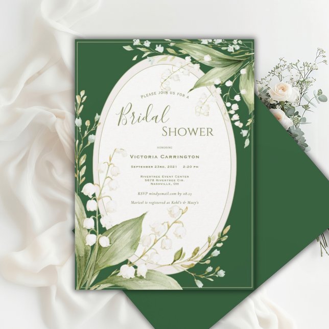 Invitation White Lillies of the Valley Whimsical Bridal  (Créateur téléchargé)