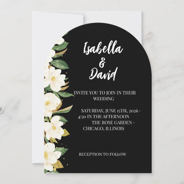 Invitation White Magnolia Elegance (Devant)