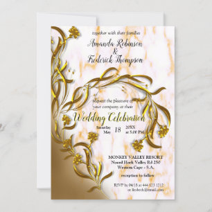 Invitation White marble with gold decor