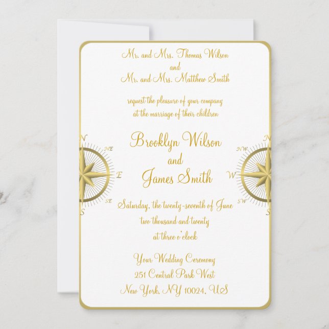 Invitation White Nautical Wedding (Devant)