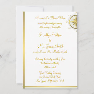 Invitation White Nautical Wedding