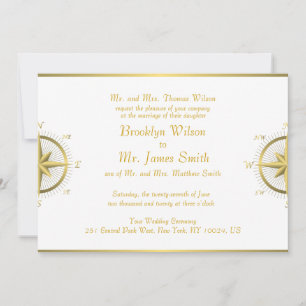 Invitation White Nautical Wedding